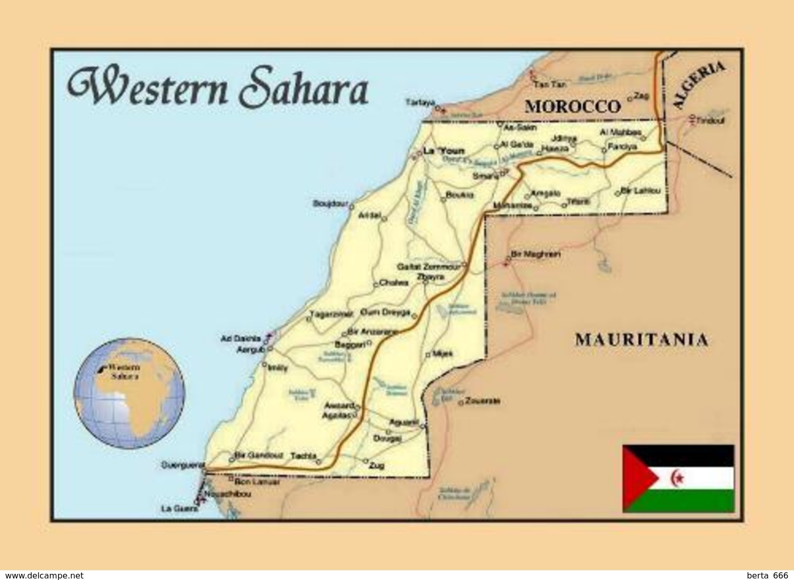 Western Sahara Map New Postcard Westsahara Landkarte AK - Westelijke Sahara