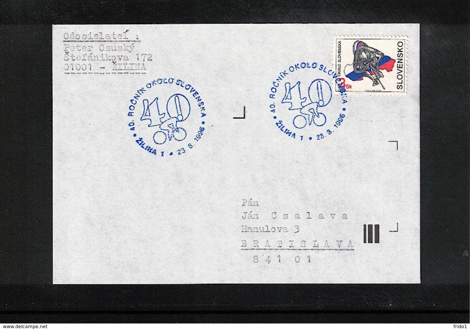 Slovakia 1996 Cycling Tour De Slovakia Interesting Cover - Radsport