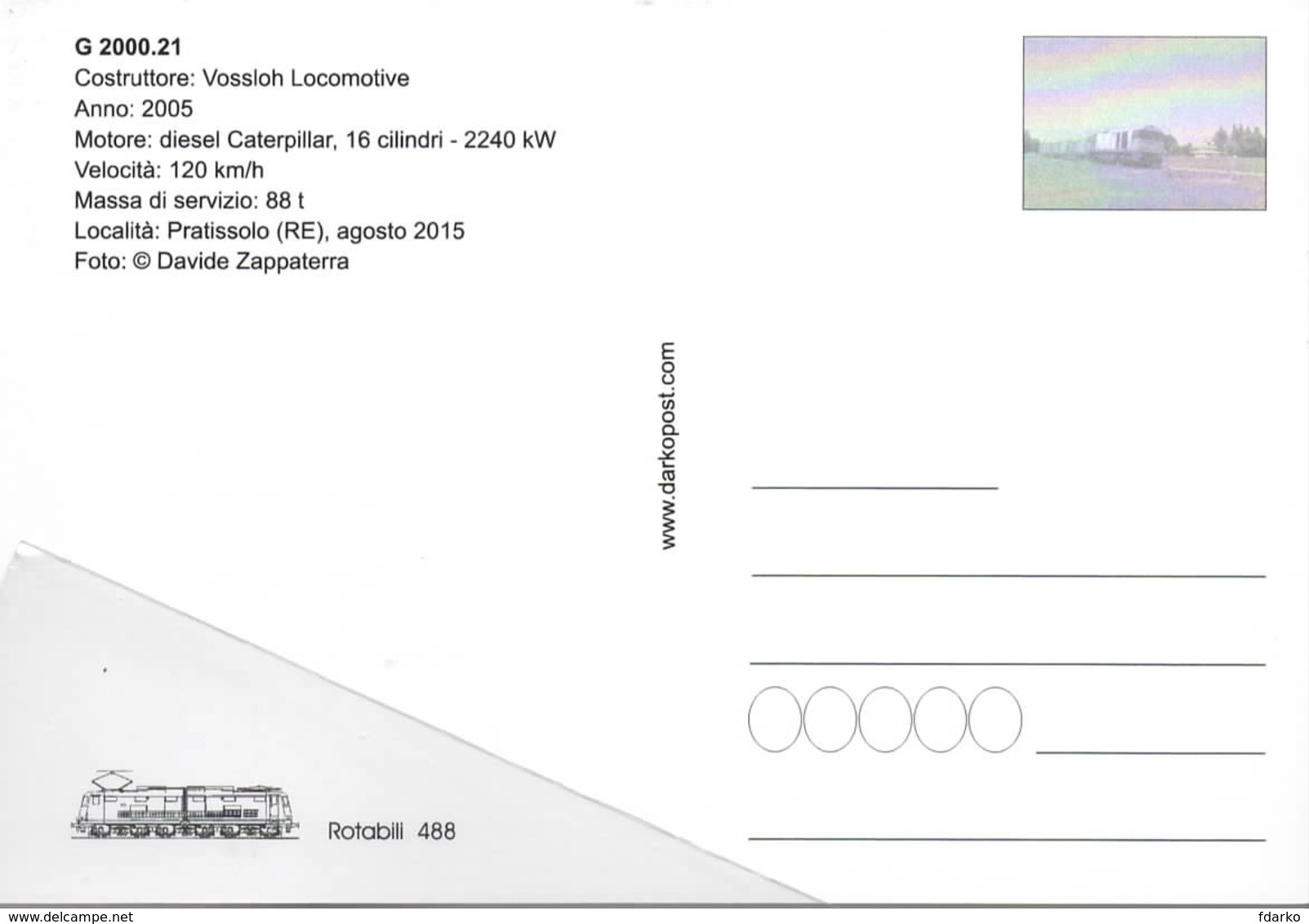 488 G 2000.21 Vassloh Pratissolo Reggio Emila Rairoad Treain Railweys Treni - Trains