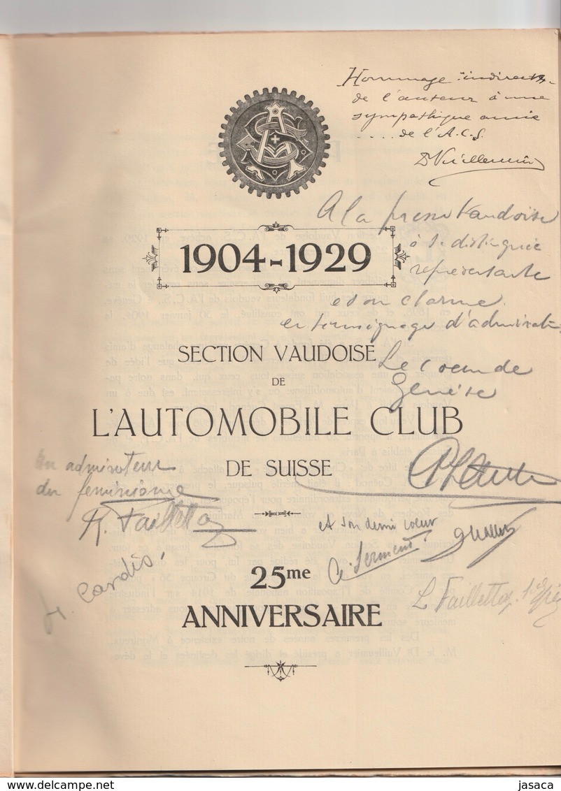 Automobile Club Suisse Section Vaud 1904-1929 (au Col Du Simplon, Aux Rochers-de-Naye, à Lausanne, Etc) - Voitures