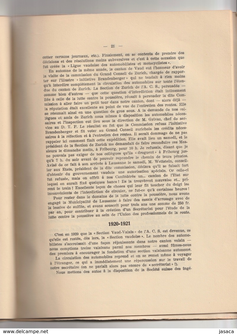 Automobile Club Suisse Section Vaud 1904-1929 (au Col du Simplon, aux Rochers-de-Naye, à Lausanne, etc)