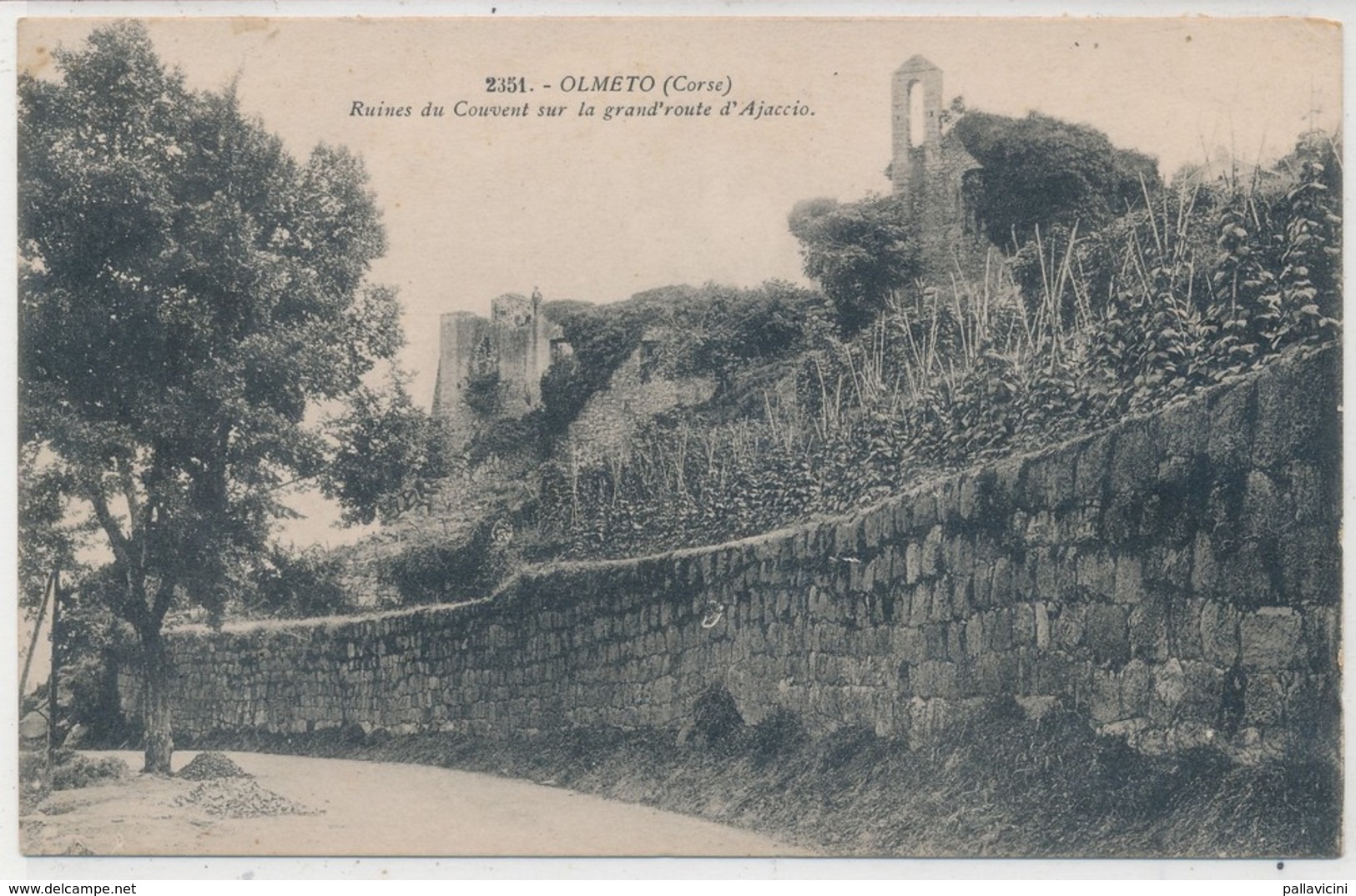 Cpa Corse Olmeto Ruines Du Couvent Sur La Grande Route D'Ajaccio - Autres & Non Classés