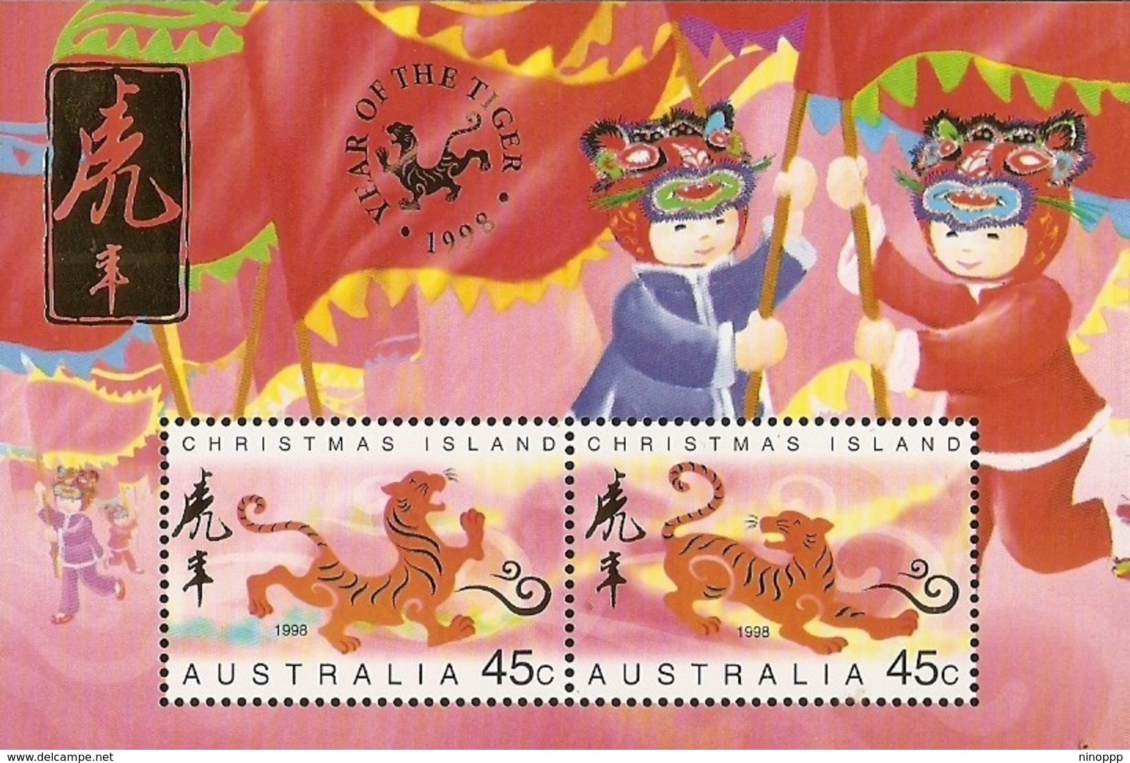 Christmas Island SG 442 MS 1998 Year Of The Tiger MS MNH - Christmas Island