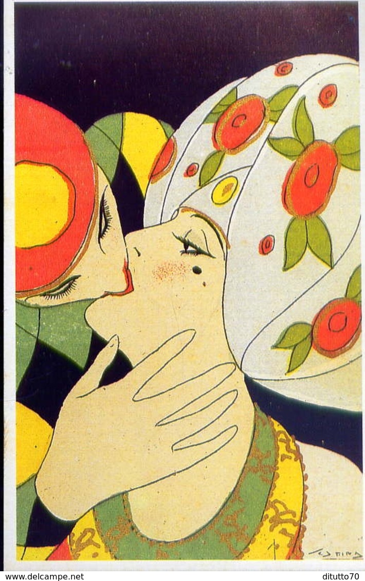 L.scattina Sa Un Serie Art Deco Sul Bacio - Italia 1925 - Riproduzione Da Originale - Altri & Non Classificati