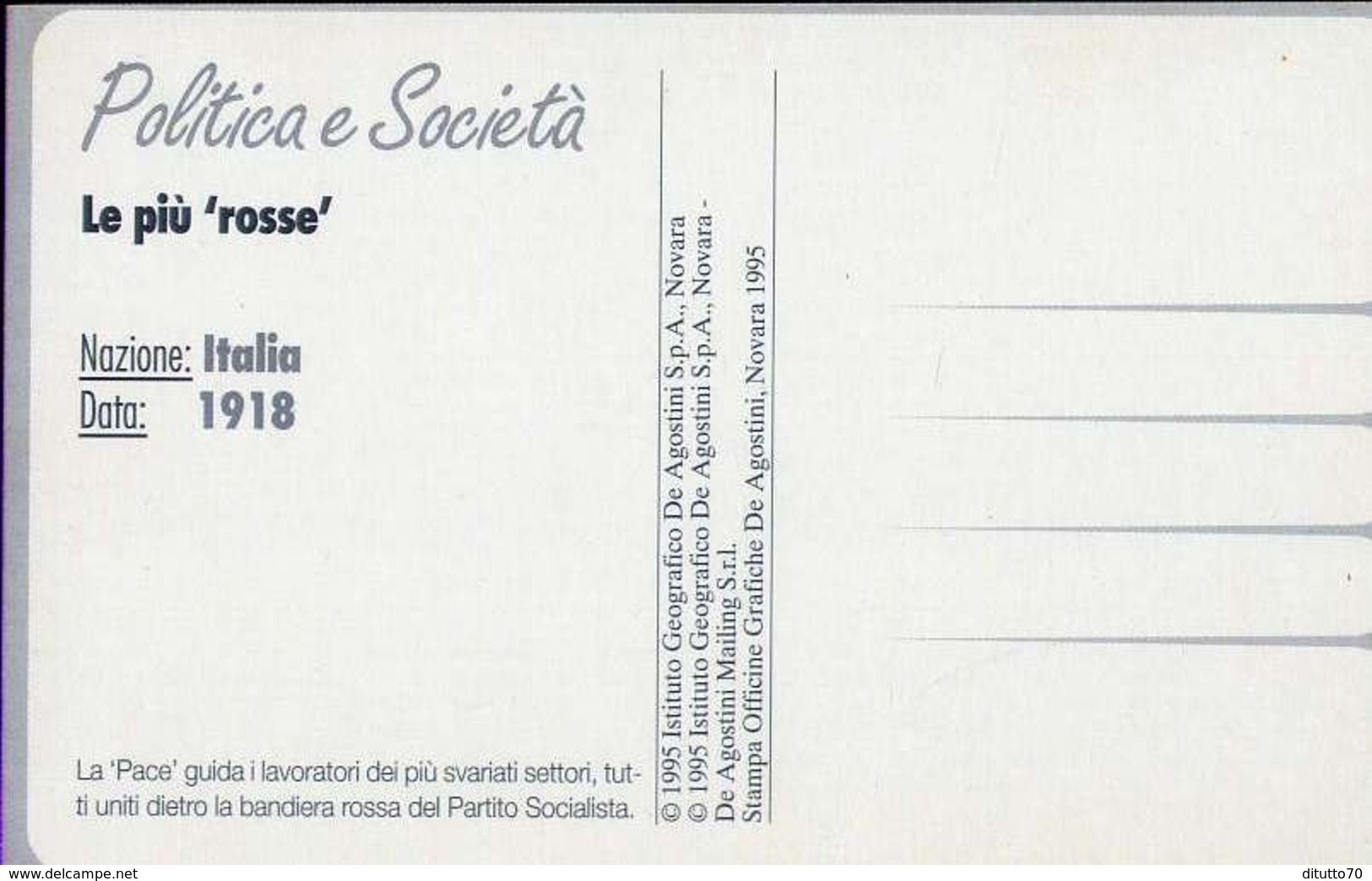 La Pace Guida I Lavoratori Dei Più Svariati Settori - Tutti Uniti Dietro La Bandiera Rossa Del Partito Socialista - Ital - Altri & Non Classificati