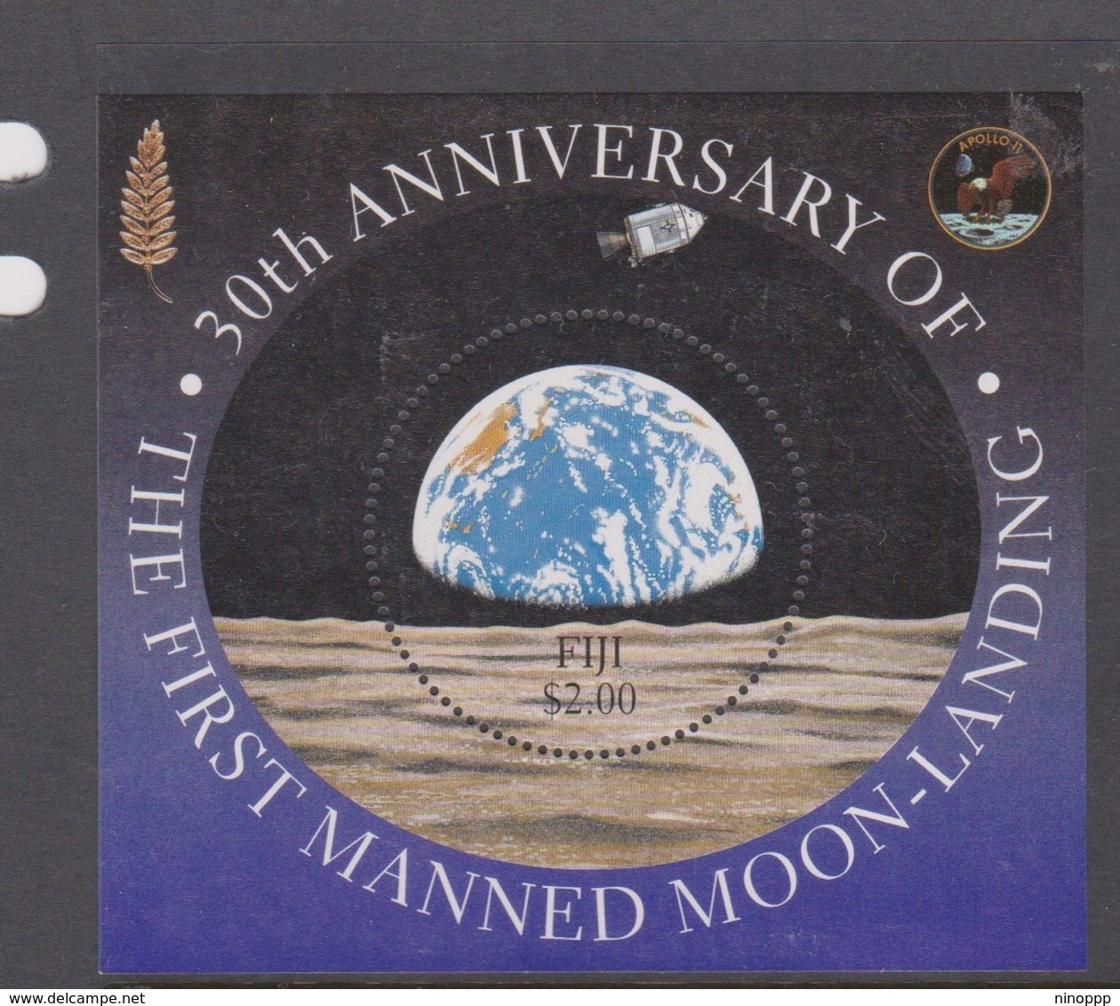 Fiji SG MS 1058 1999 Moonlanding ,Miniature Sheet,mint Never Hinged - Fiji (1970-...)