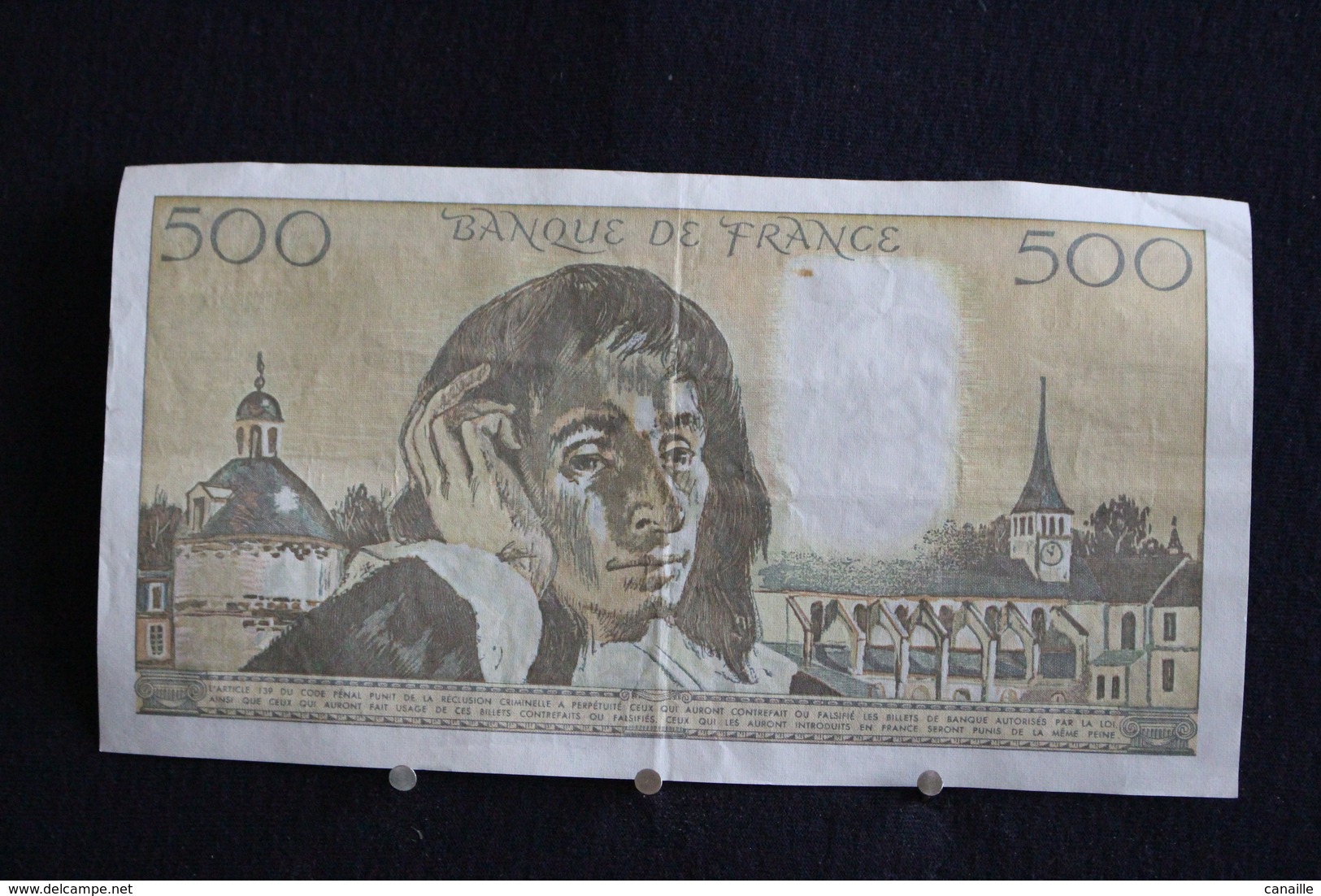 56 /  France, 500 Francs, 500 F  -  P.3-1-1991.P.   ''Pascal''  /  N° W.343 - 500 F 1968-1993 ''Pascal''