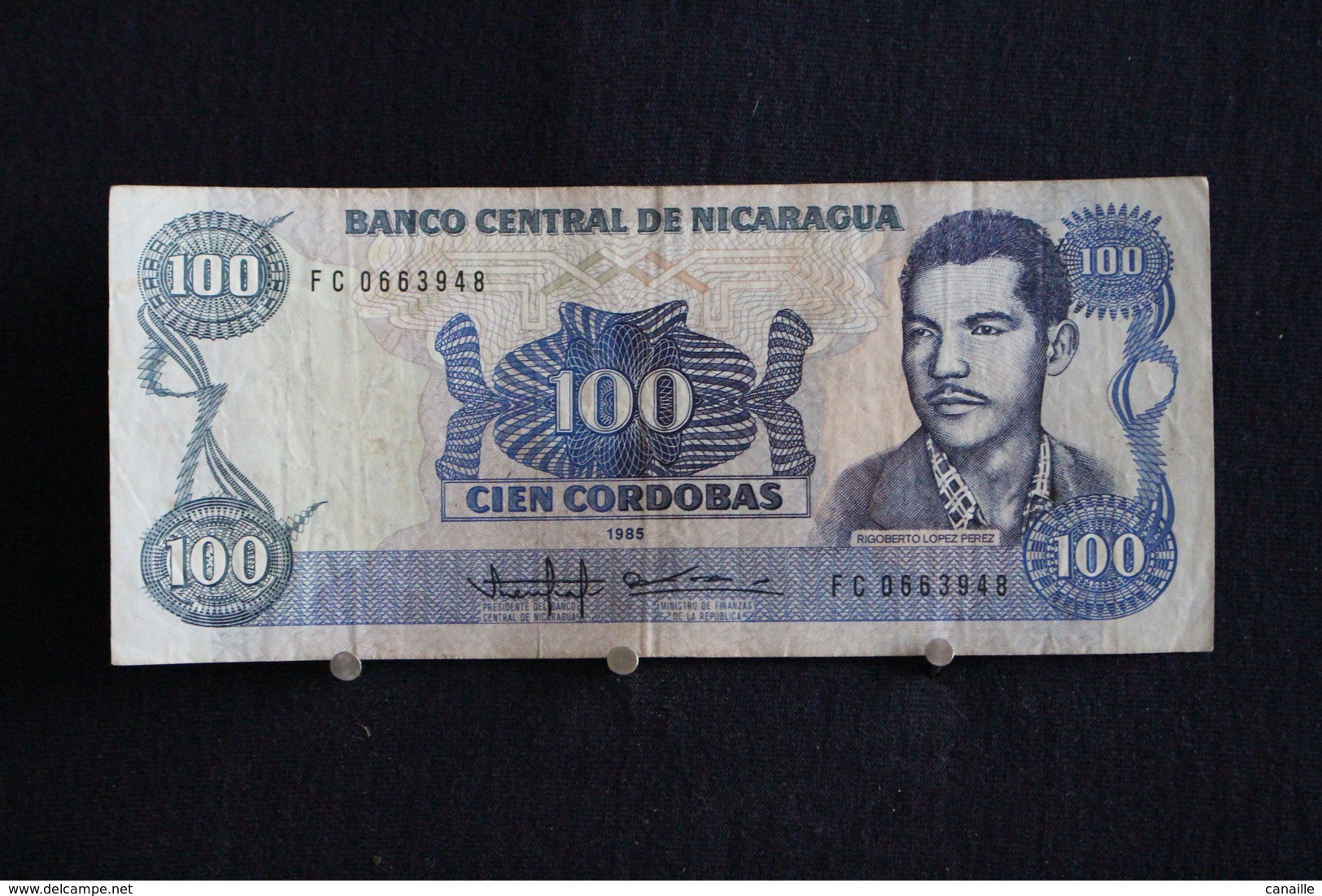 59 / Nicaragua , Banco Central De Nicaragua 1985 . Vente 100 Cordobas   /  N° FC 0663948 - Nicaragua