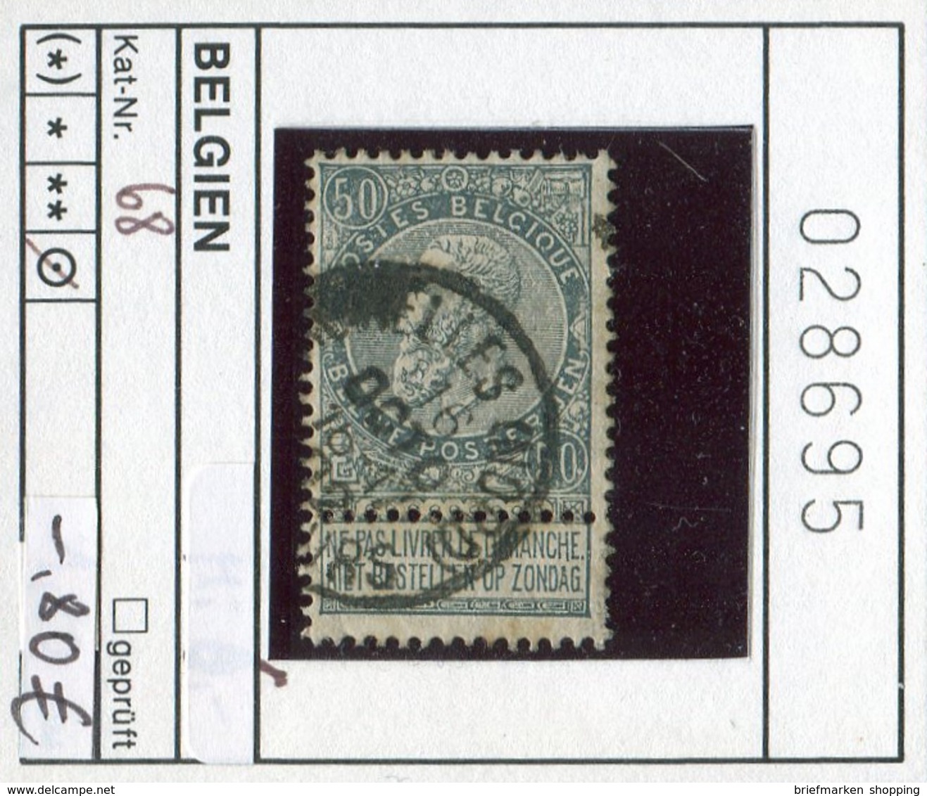 Belgien - Belgique -  Belgium - Belgie - Michel 68 - Oo Oblit. Used Gebruikt - 1905 Breiter Bart