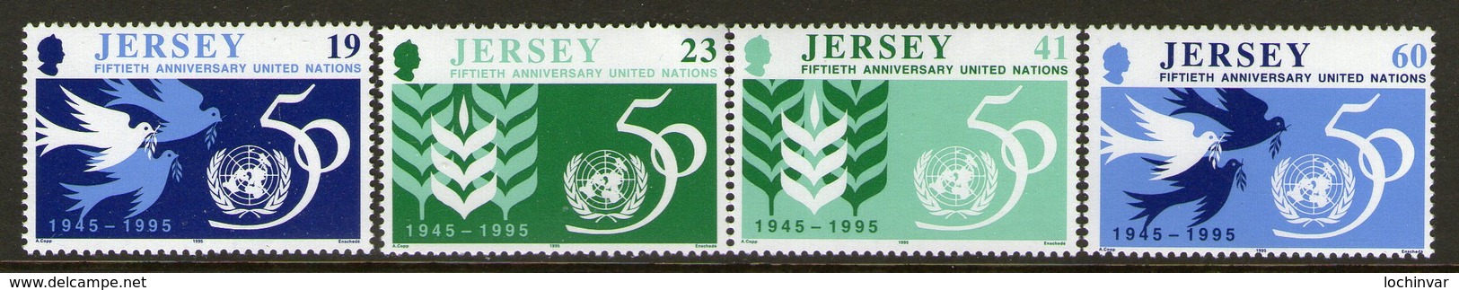 JERSEY, 1995 UNITED NATIONS 4 MNH - Jersey