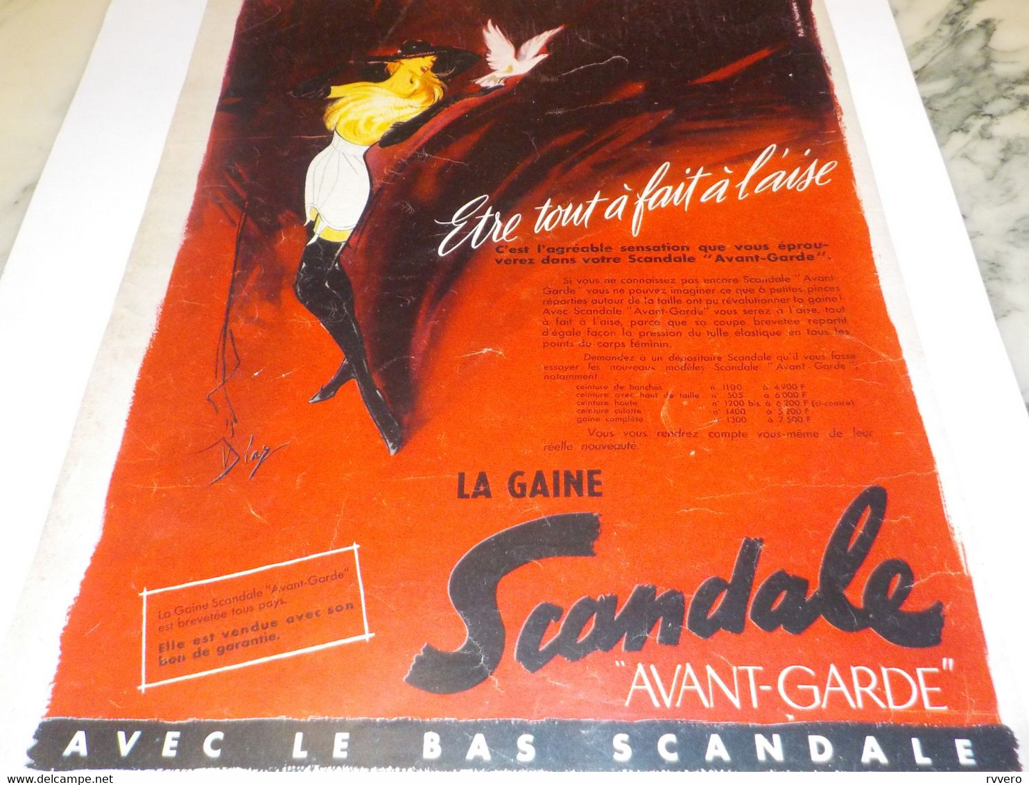 ANCIENNE PUBLICITE ETRE A L AISE SCANDALE  1956 - Reclame