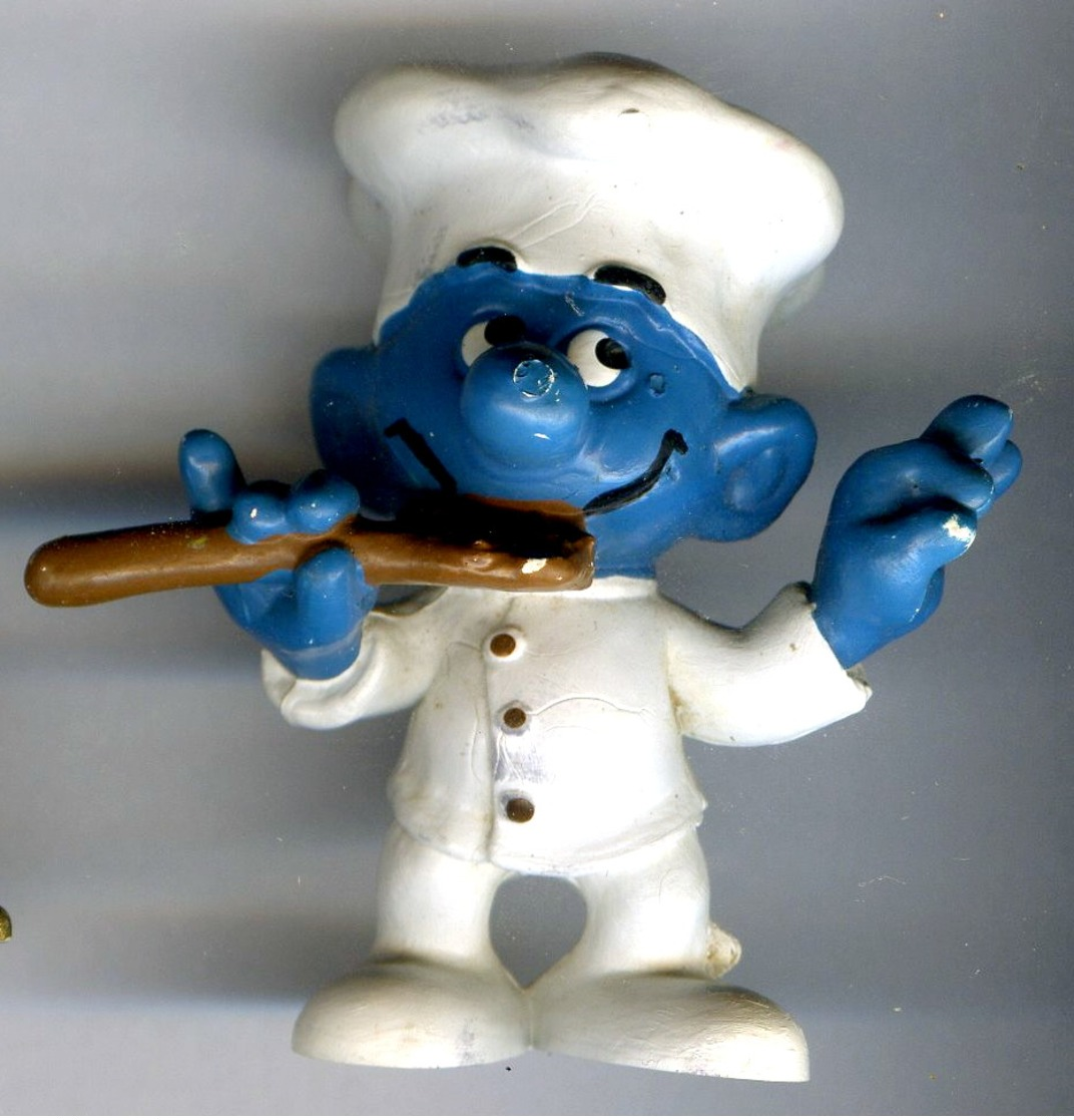 Figurine Vintage SCHTROUMPF Cuisinier © PEYO SCHLEICH Germany - Smurfs