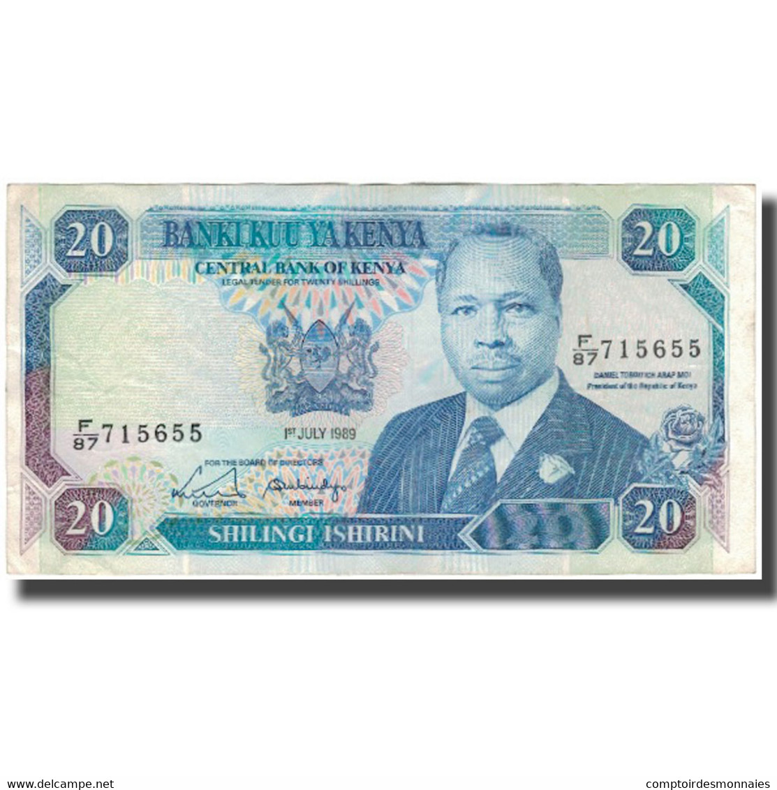Billet, Kenya, 20 Shillings, 1989-07-01, KM:25b, TB+ - Kenya