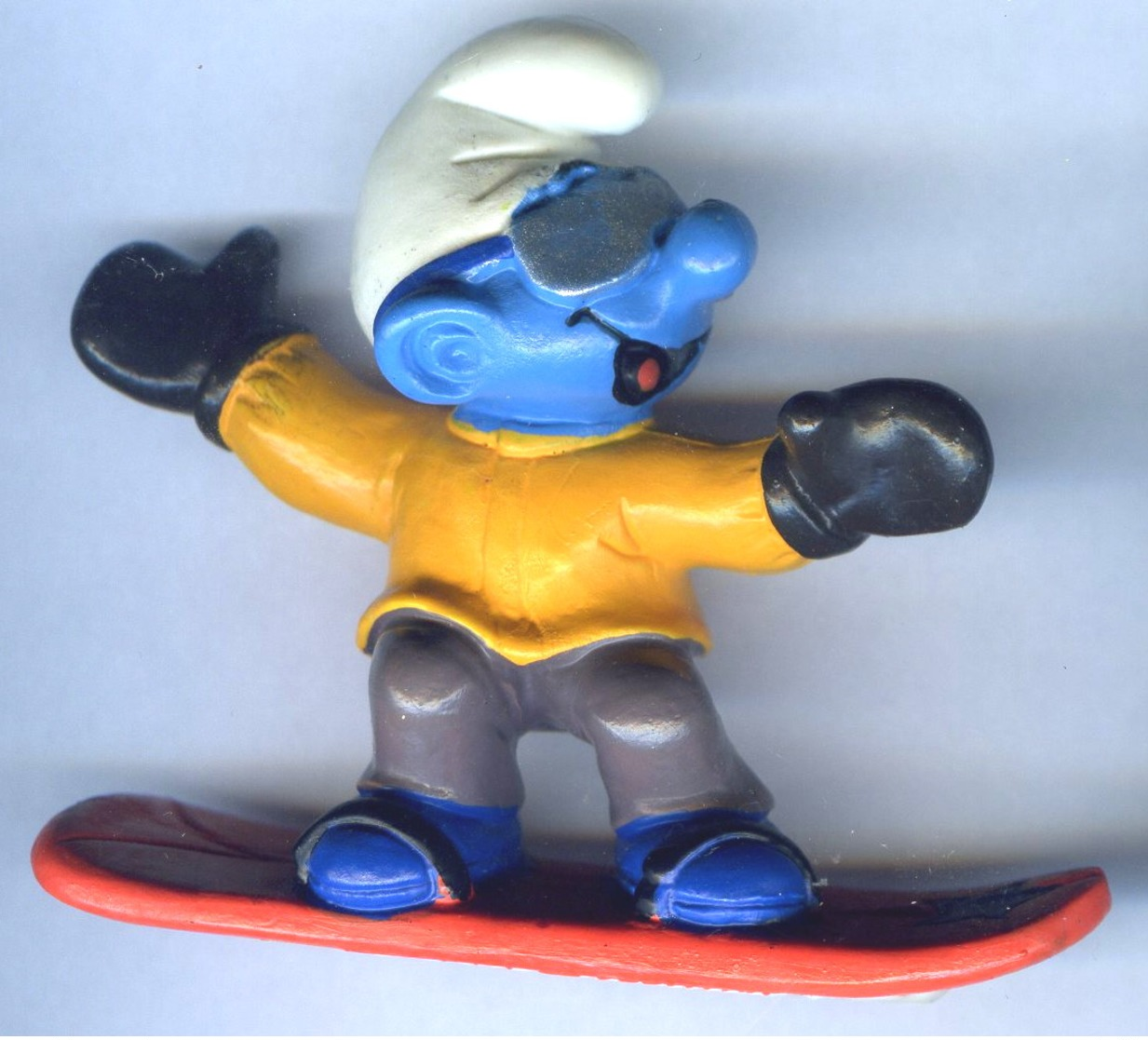 Figurine Vintage SCHTROUMPF Snowboard © 1997 PEYO SCHLEICH Germany CE - Schtroumpfs