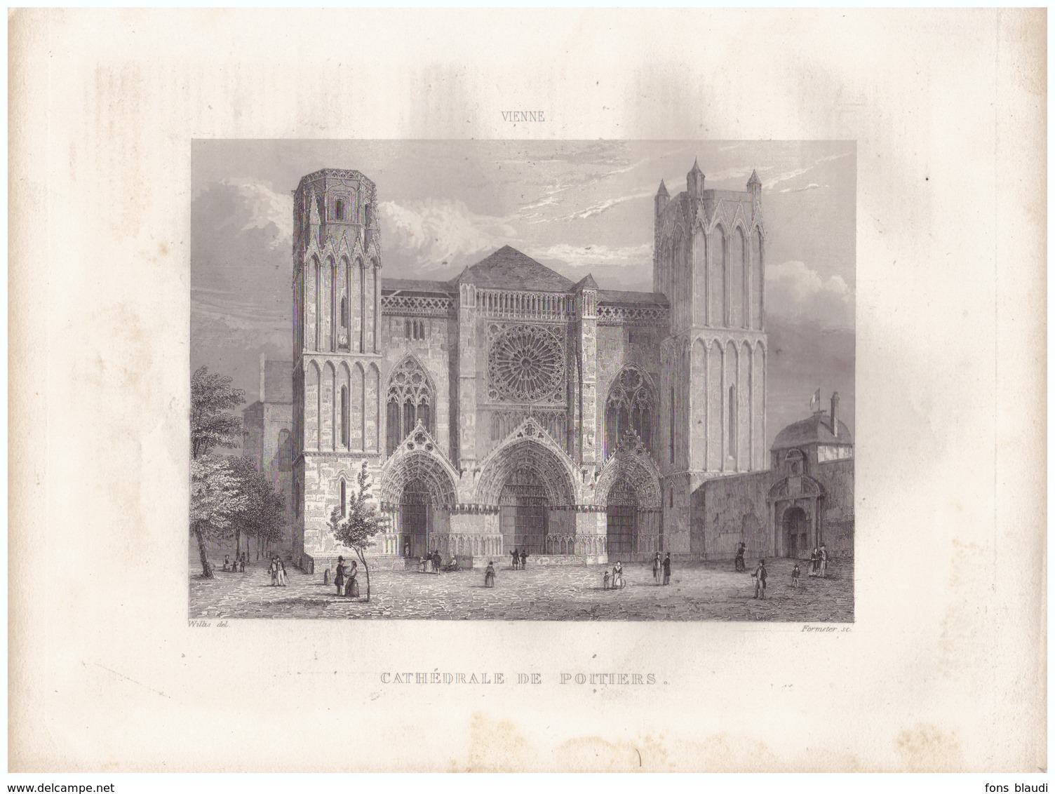 1851 - Gravure Sur Acier - Poitiers (Vienne) - La Cathédrale Saint-Pierre - FRANCO DE PORT - Estampes & Gravures