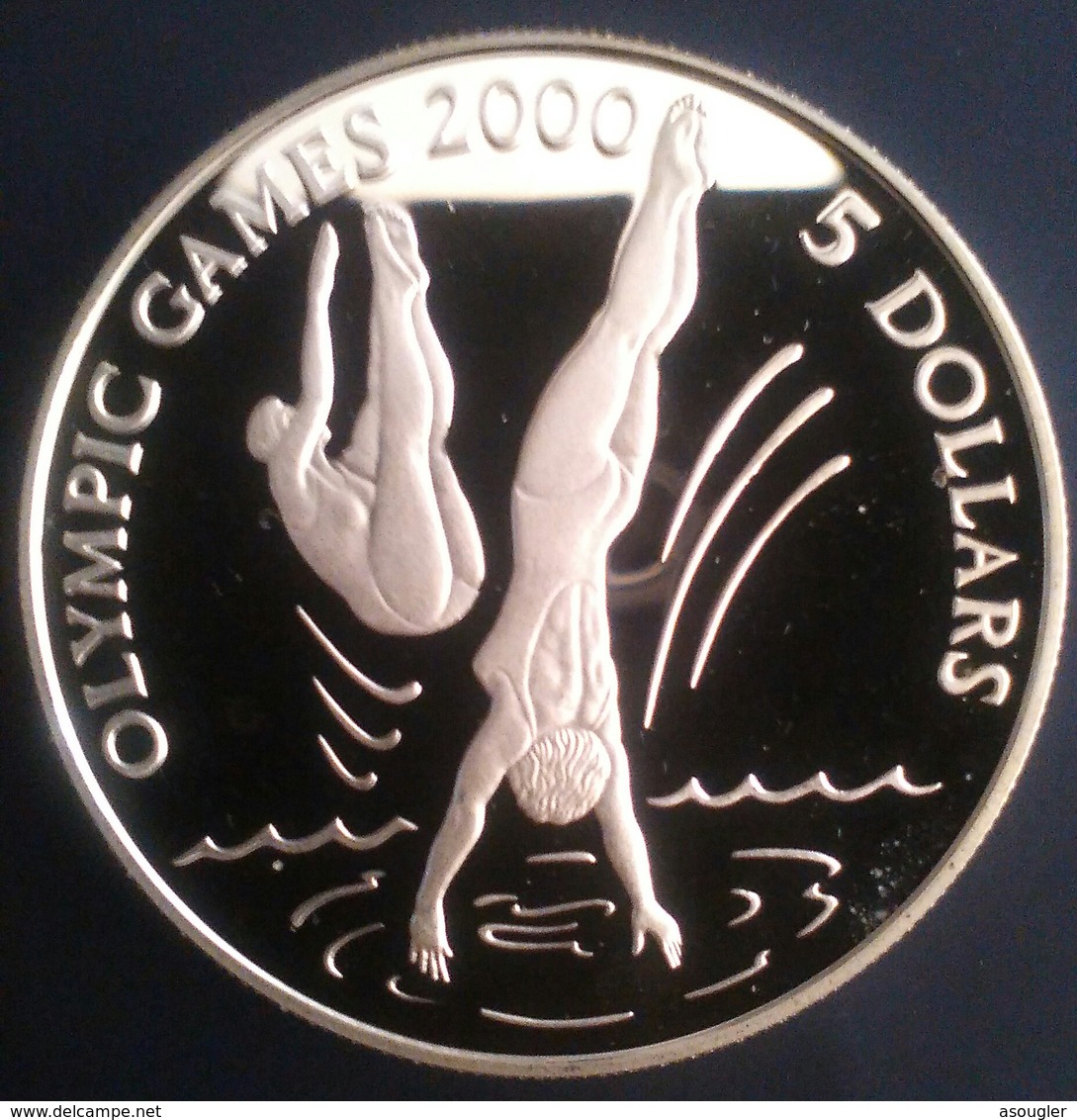 KIRIBATI 5 DOLLARS 1996 SILVER PROOF "OLYMPIC GAMES 2000" Free Shipping Via Registered Air Mail - Kiribati