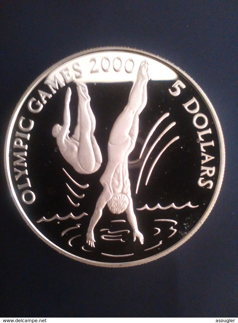 KIRIBATI 5 DOLLARS 1996 SILVER PROOF "OLYMPIC GAMES 2000" Free Shipping Via Registered Air Mail - Kiribati