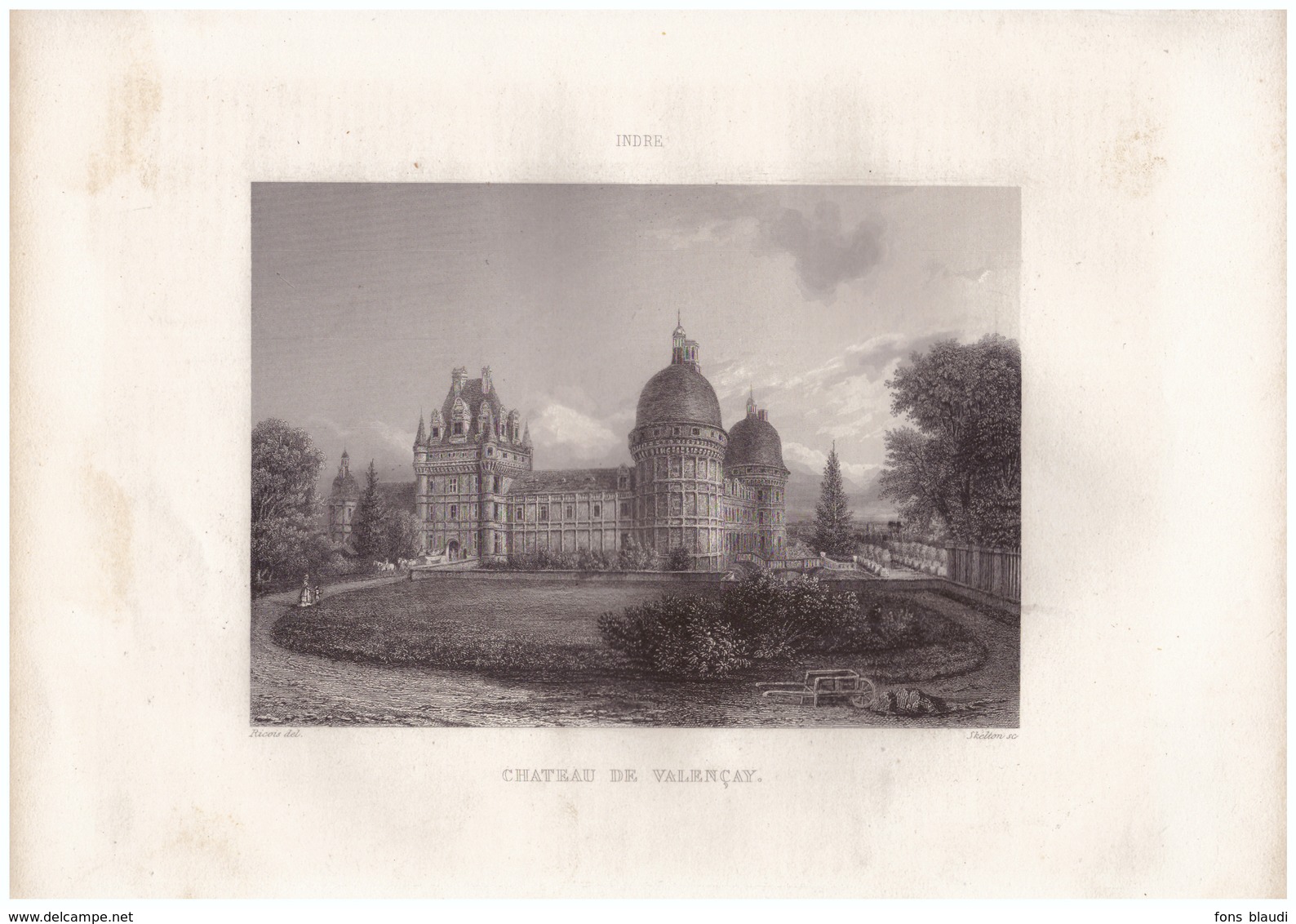 1851 - Gravure Sur Acier - Valençay (Indre) - Le Château - FRANCO DE PORT - Estampes & Gravures