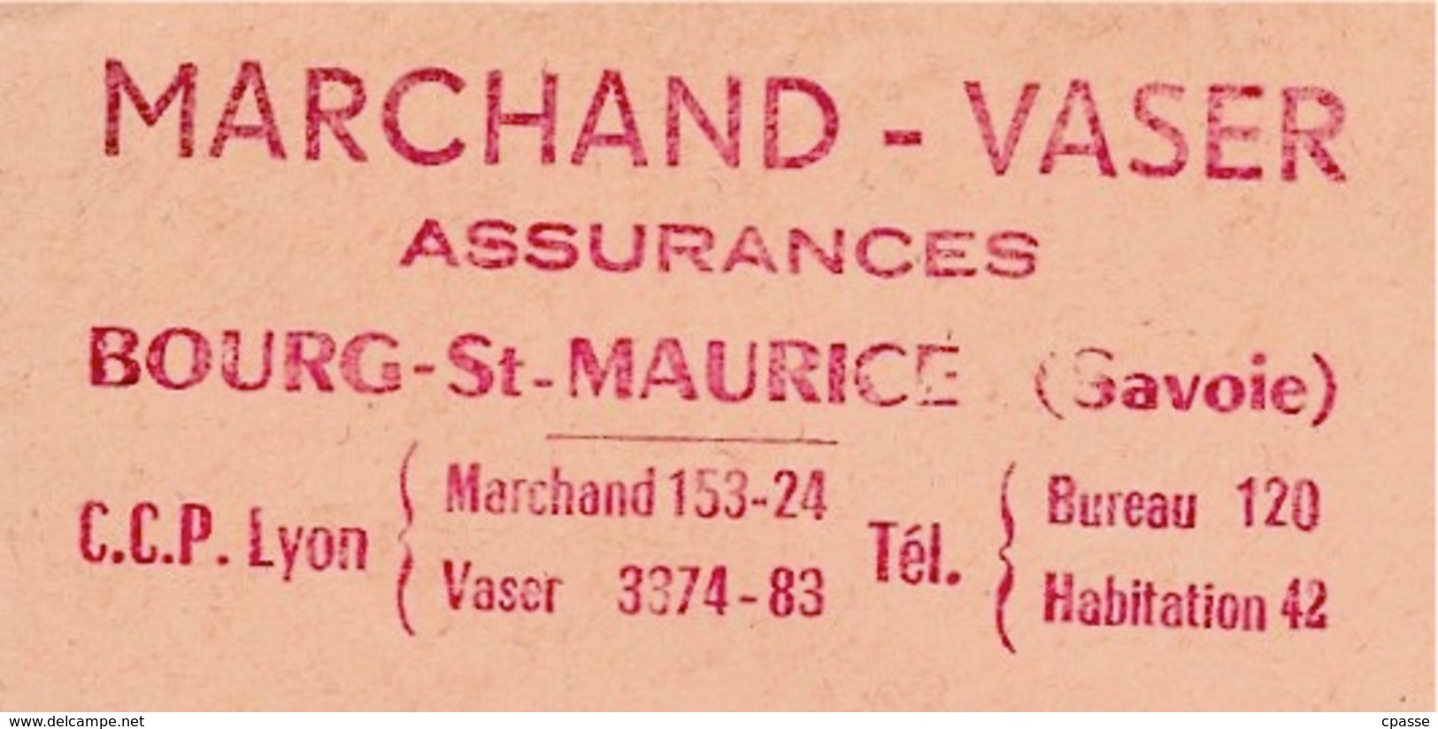 1960 Lettre à En-tête Marchand-Vaser Assurances 73 Cachet Ambulant BOURG-ST-MAURICE à CHAMBERY - Railway Post