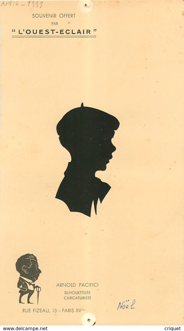 Arnold Pacifici, Silhouettiste Caricaturiste, Souvenir N° 2, Avril 1939 - Silhouettes