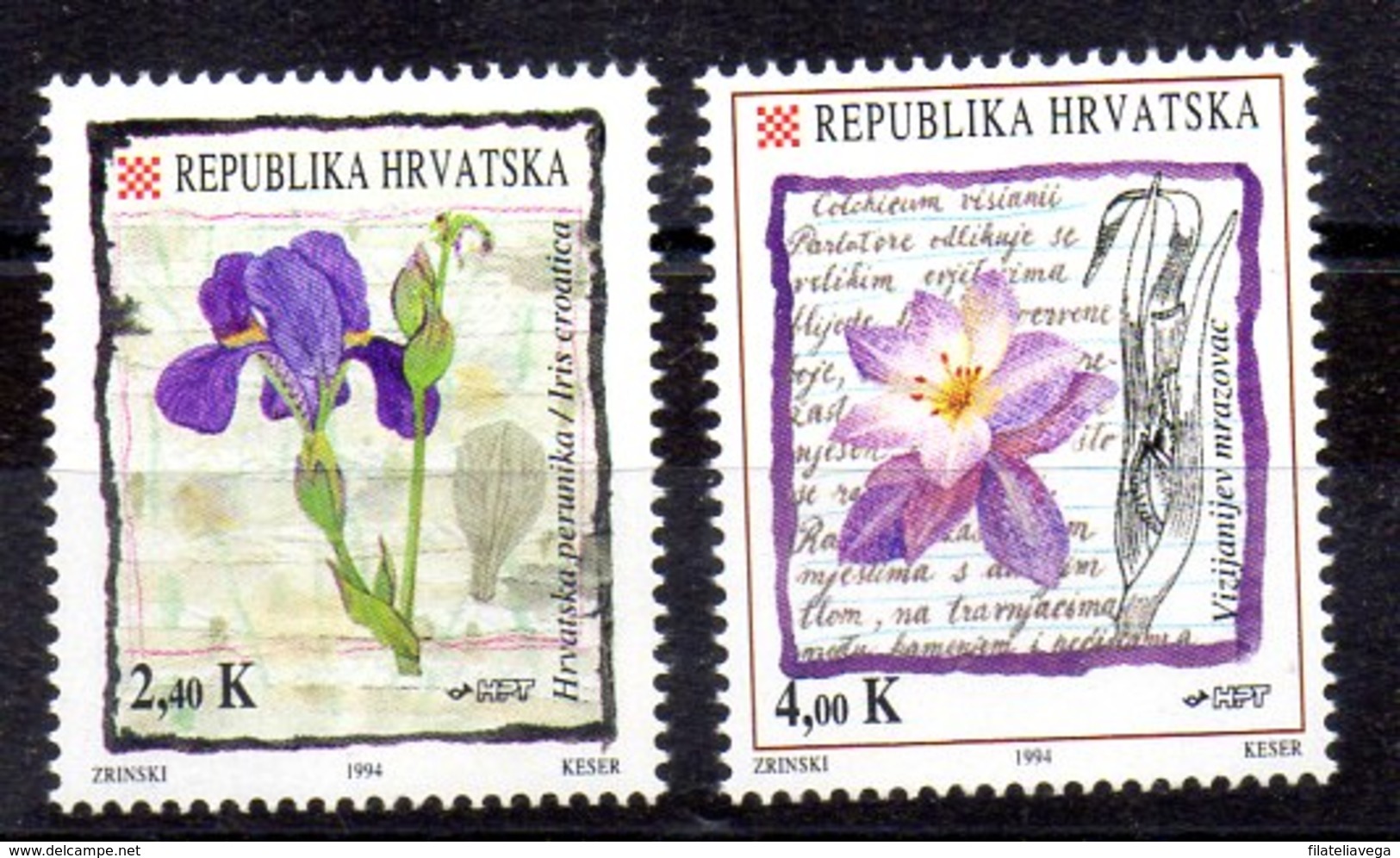 Serie De Croacia N ºYvert 230/31 ** FLORES /FLOWERS) - Croatia