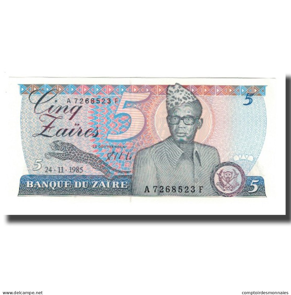 Billet, Zaïre, 5 Zaïres, 1985, 1985-11-24, KM:26a, NEUF - Zaïre