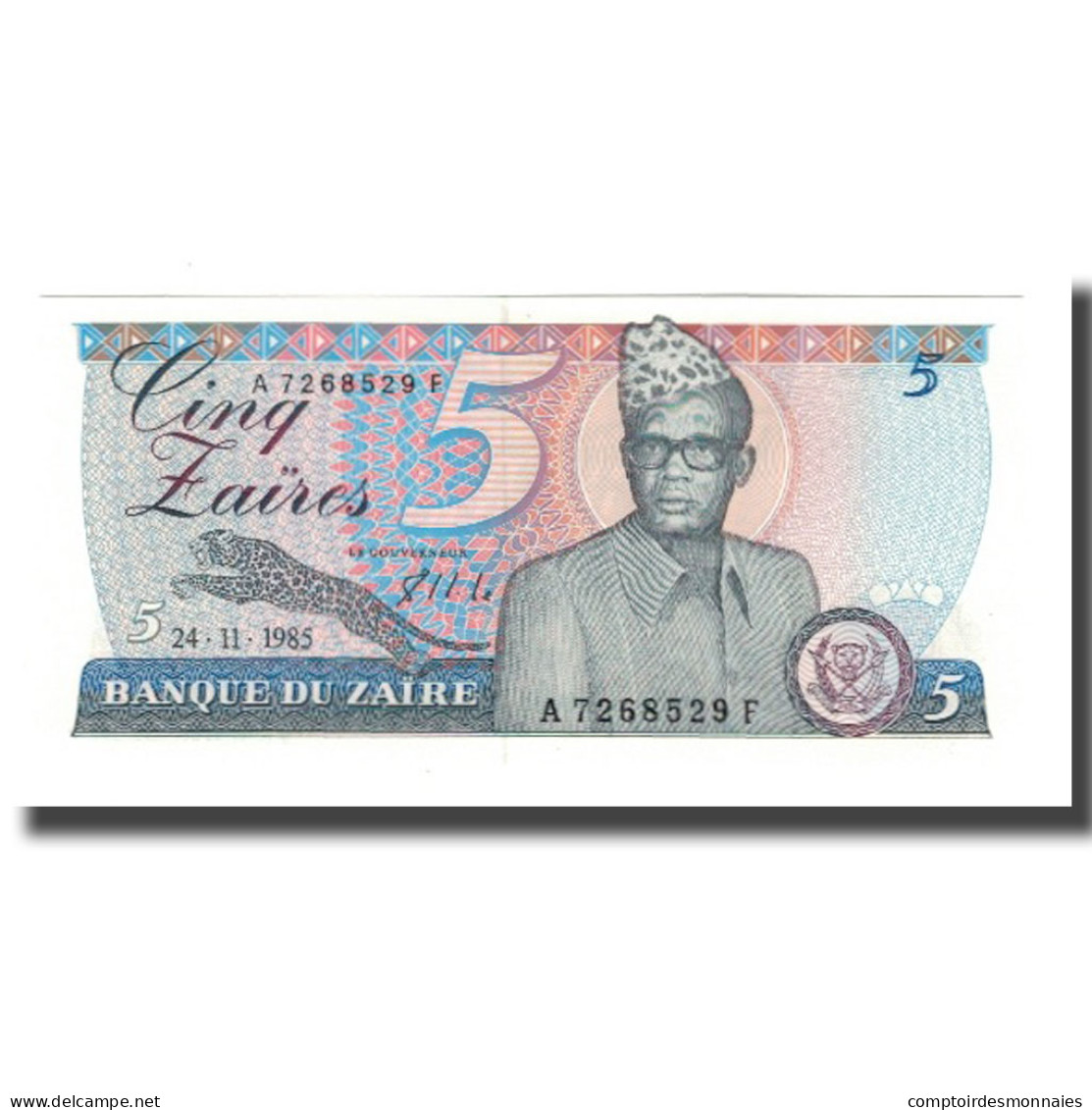 Billet, Zaïre, 5 Zaïres, 1985, 1985-11-24, KM:26a, NEUF - Zaire