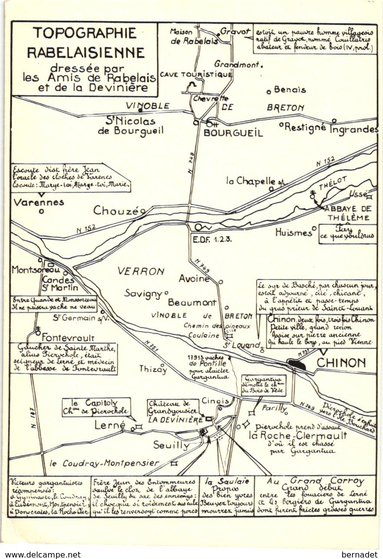 37 .. TOPOGRAPHIE RABELAISIENNE .... DRESSEE PAR LES AMIS DE RABELAIS ET DE LA DEVINIERE - Other & Unclassified