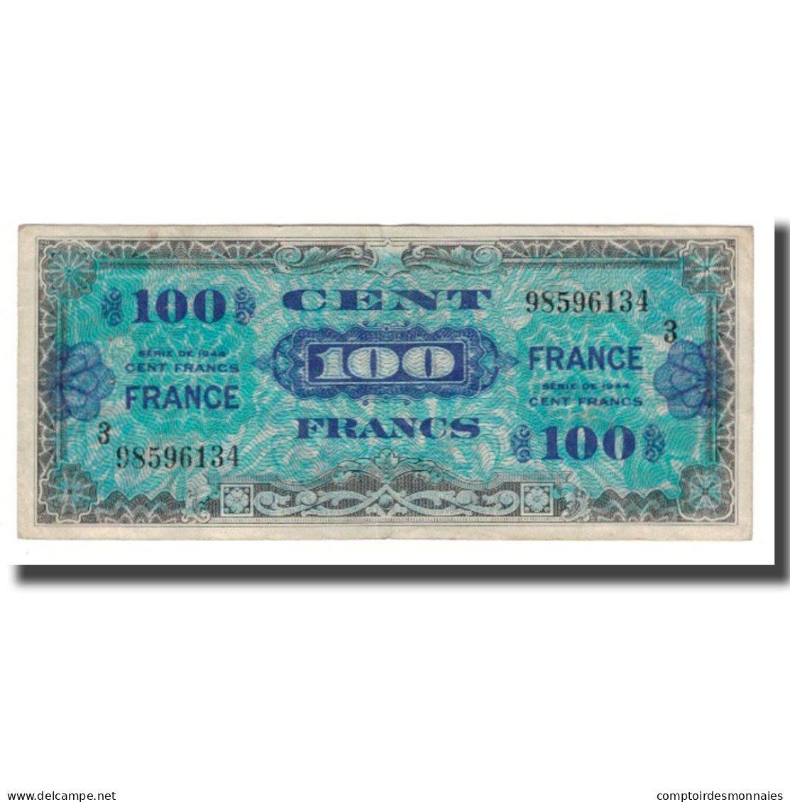 France, 100 Francs, 1944, SERIE DE 1944, TTB, Fayette:VF25.03, KM:123a - 1945 Verso Francia