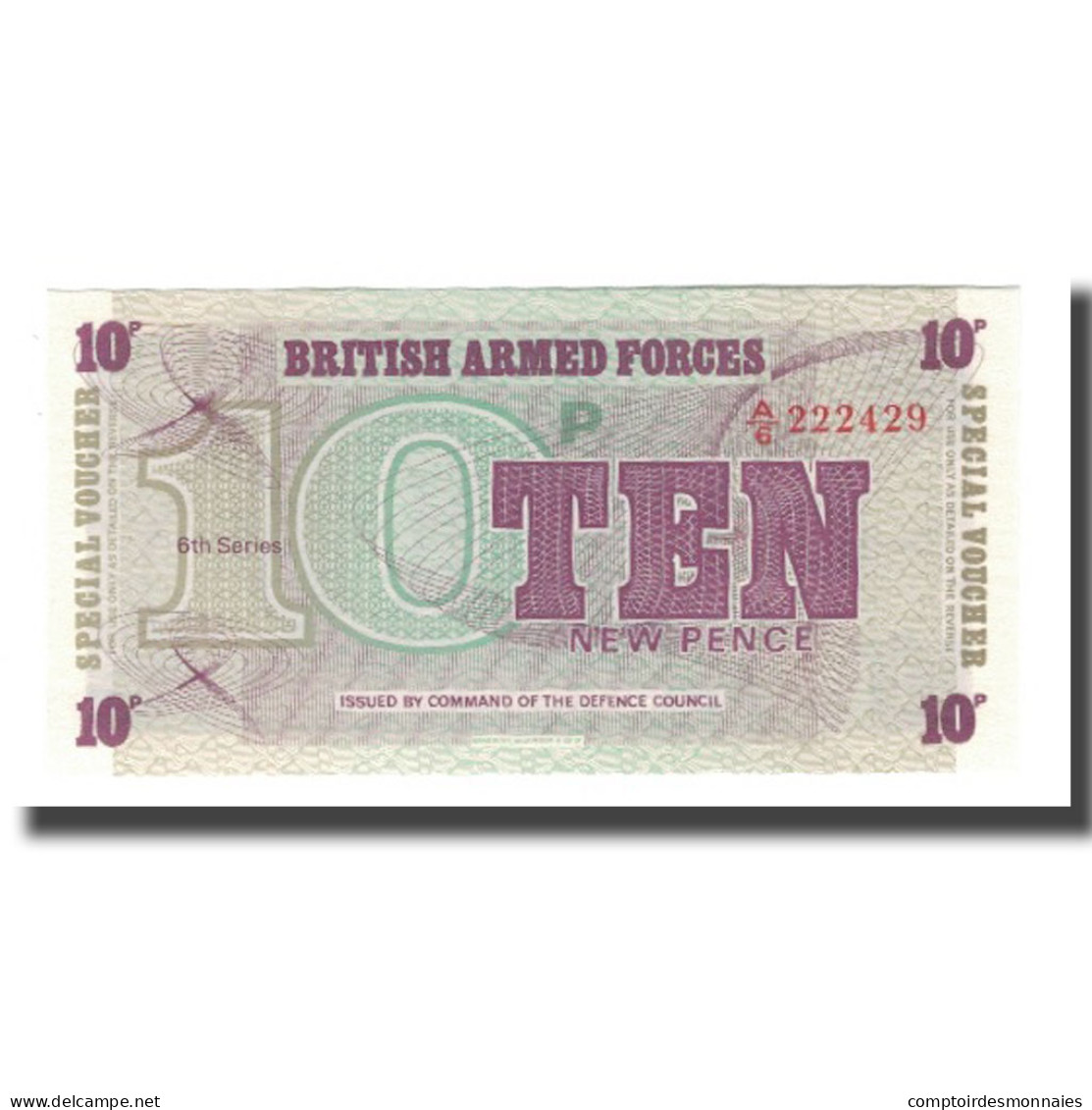 Billet, Grande-Bretagne, 10 New Pence, Undated (1972), KM:M48, NEUF - Fuerzas Armadas Británicas & Recibos Especiales