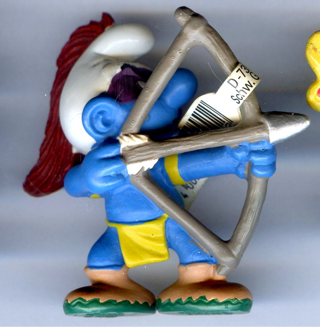 Figurine Vintage SCHTROUMPF Indien Arc © 2006 PEYO SCHLEICH GERMANY CE - Schtroumpfs
