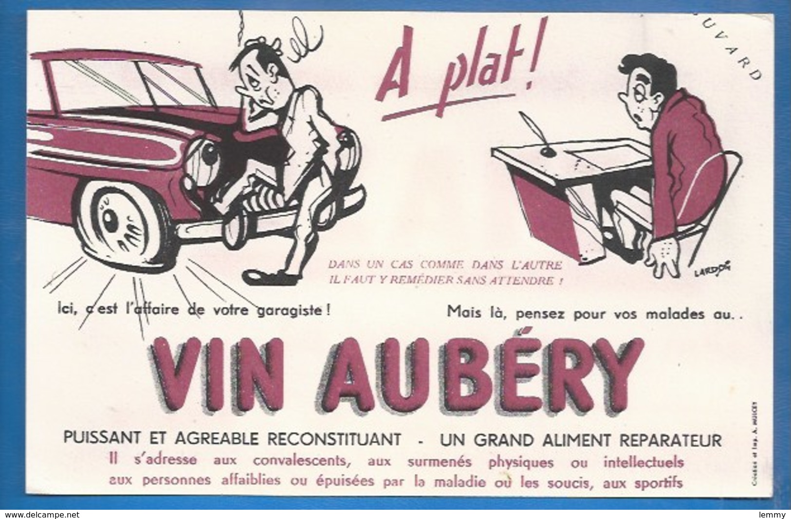 BUVARD ILLUSTRÉ - VIN AUBÉRY ....GRAND ALIMENT RÉPARATEUR.... - Food