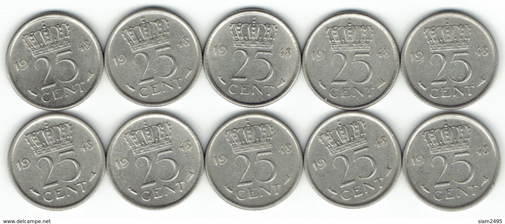 The Netherlands 1948, 25 Cents - 25 Centavos