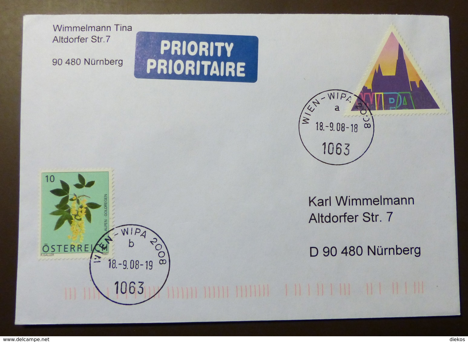 Brief Österreich   2008  WIPA    FDC  #cover 4851 - Briefe U. Dokumente