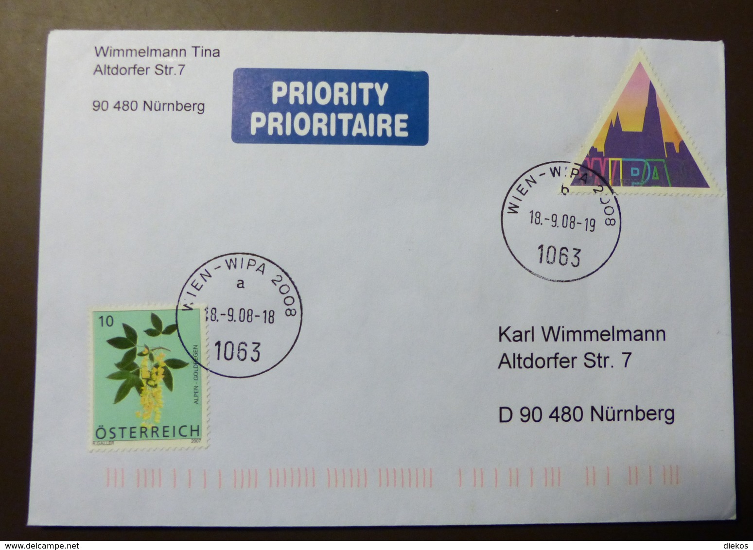 Brief Österreich   2008  WIPA    FDC  #cover 4852 - Briefe U. Dokumente