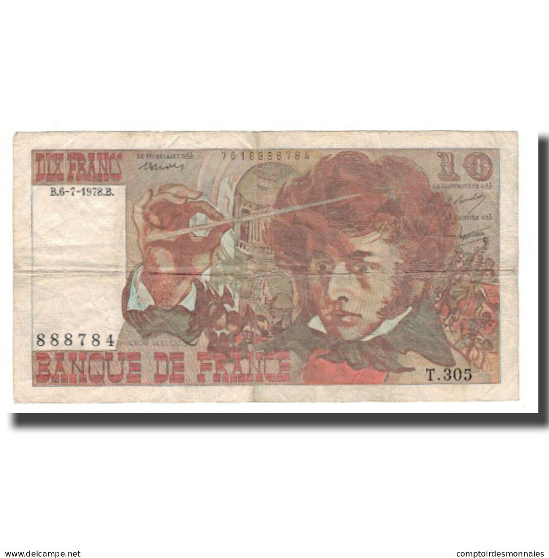 France, 10 Francs, 1978, 1978-07-06, TB, Fayette:63.24, KM:150c - 10 F 1972-1978 ''Berlioz''