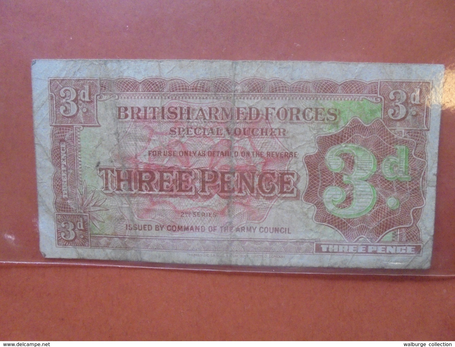 GRANDE-BRETAGNE 3 PENCE 1948 CIRCULER (B.4) - British Armed Forces & Special Vouchers