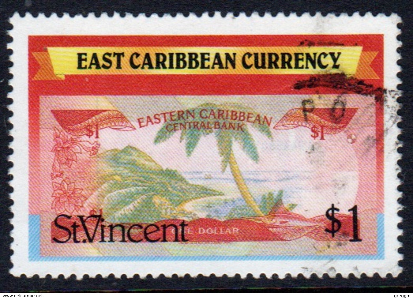 St Vincent 1987 Single $1 Stamp From The East Caribbean Currency Set. - St.Vincent (1979-...)