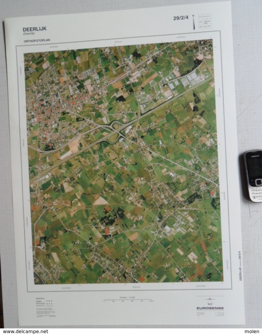 GROTE-LUCHT-FOTO DEERLIJK BELGIEK VICHTE SINT-LODEWIJK NIEUWENHOVE ORTHOFOTOPLAN 67x48cm PHOTO AERIENNE LUCHTFOTO R751 - Deerlijk