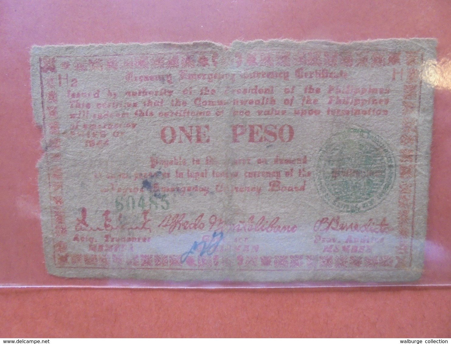 PHILIPINNES 1 PESO 1944 CIRCULER (B.4) - Philippines