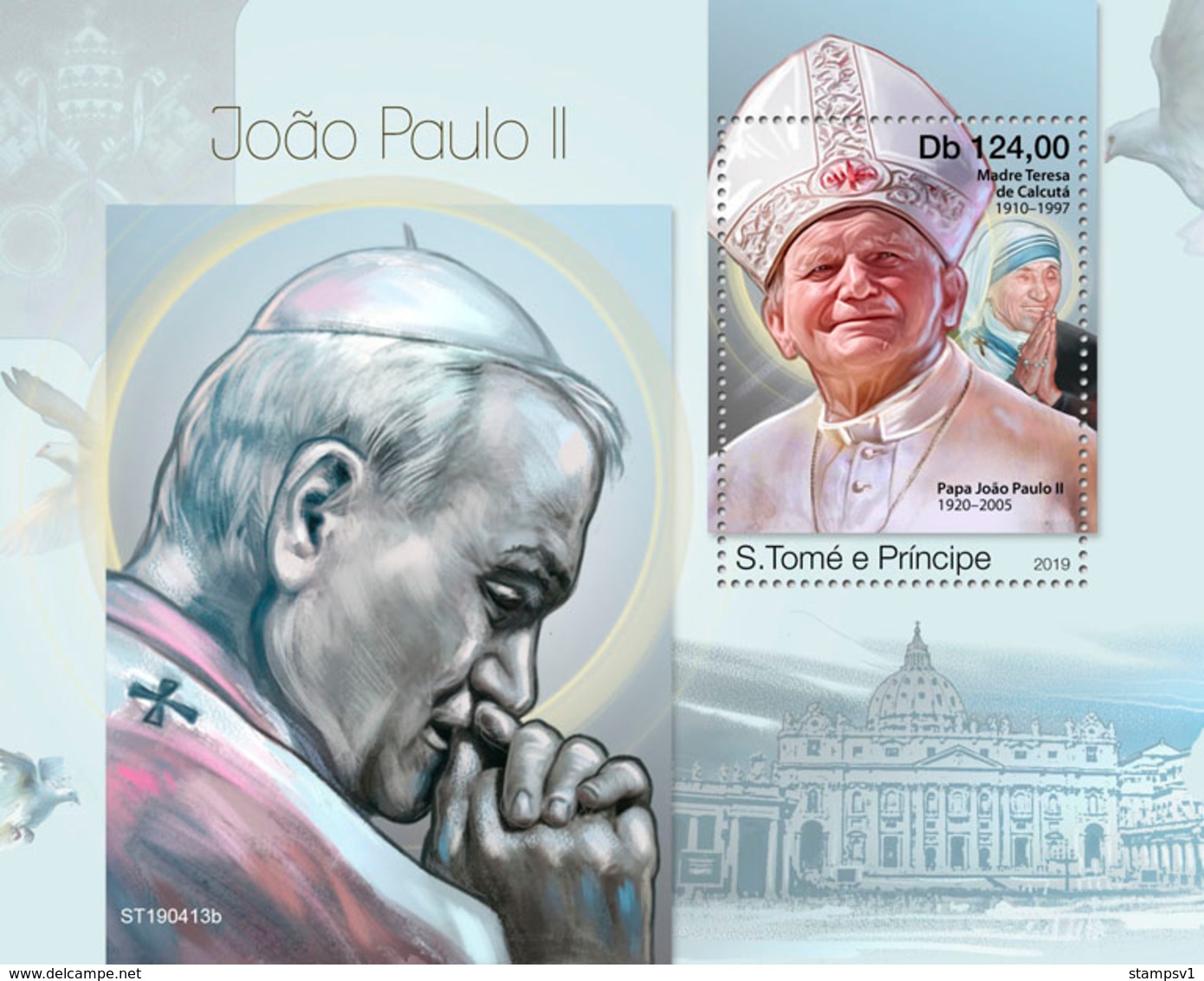 St.Tome &Principe.  2019 John Paul II. (0413b)  OFFICIAL ISSUE - São Tomé Und Príncipe