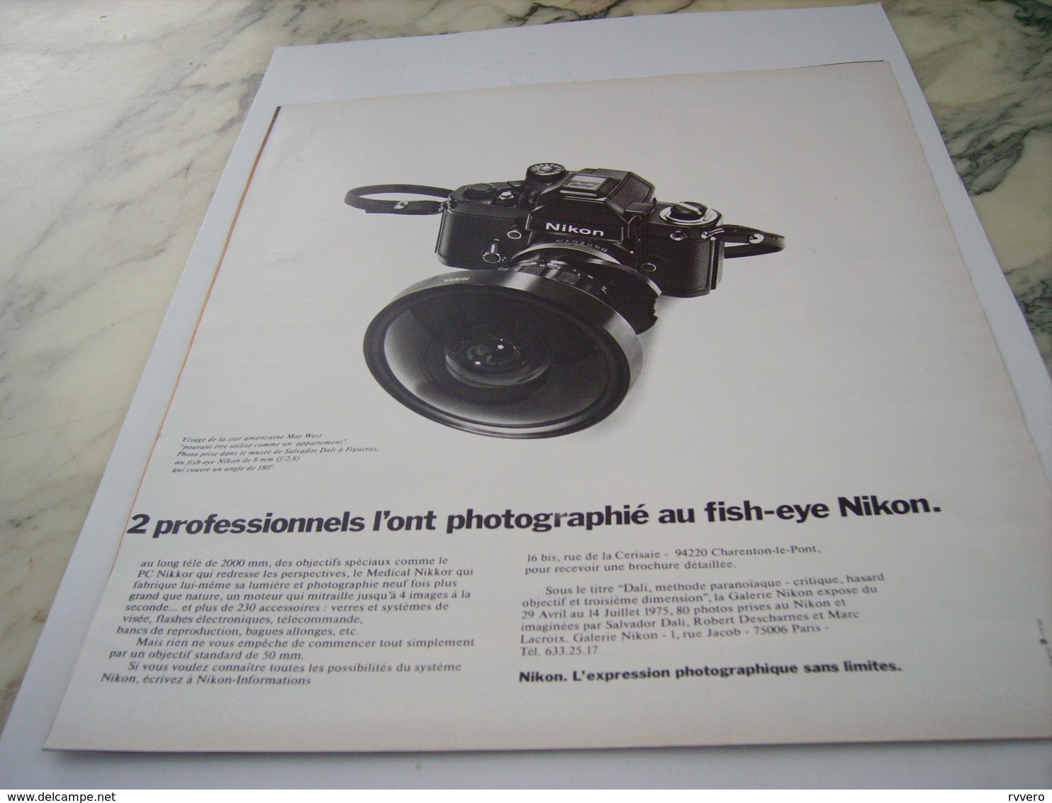 ANCIENNE PUBLICITE APPAREIL PHOTO NIKON  1975 - Autres & Non Classés