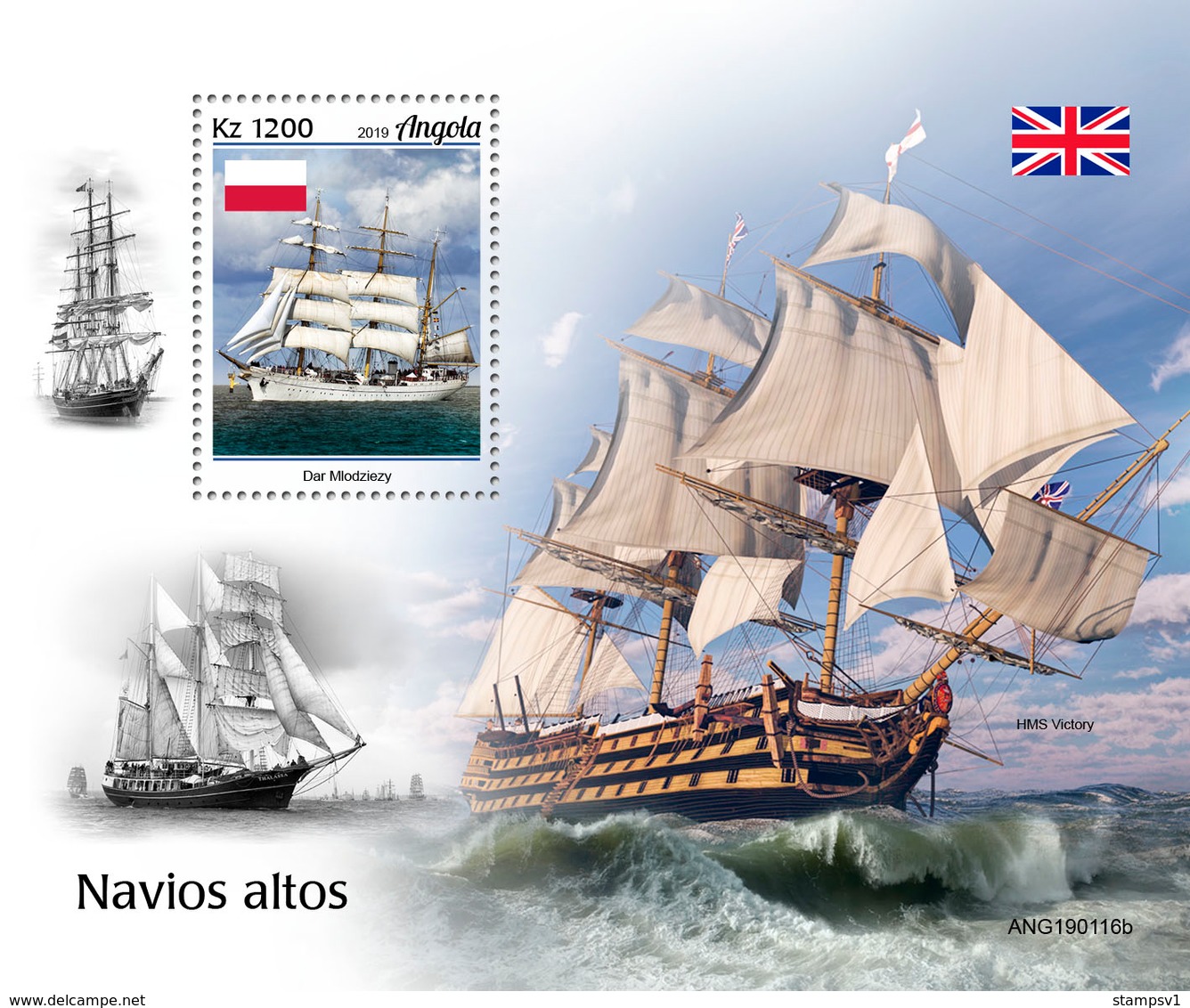 Angola.  2019 Tall Ships. (0116b)  OFFICIAL ISSUE - Angola