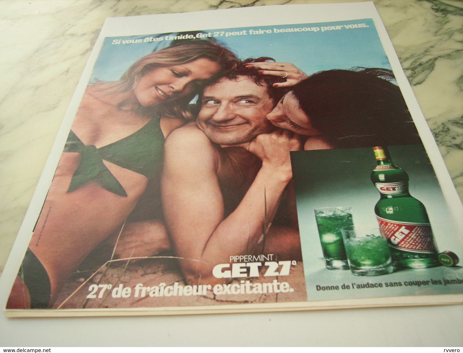 ANCIENNE  PUBLICITE PIPPERMINT GET 27 1975 - Alcohols