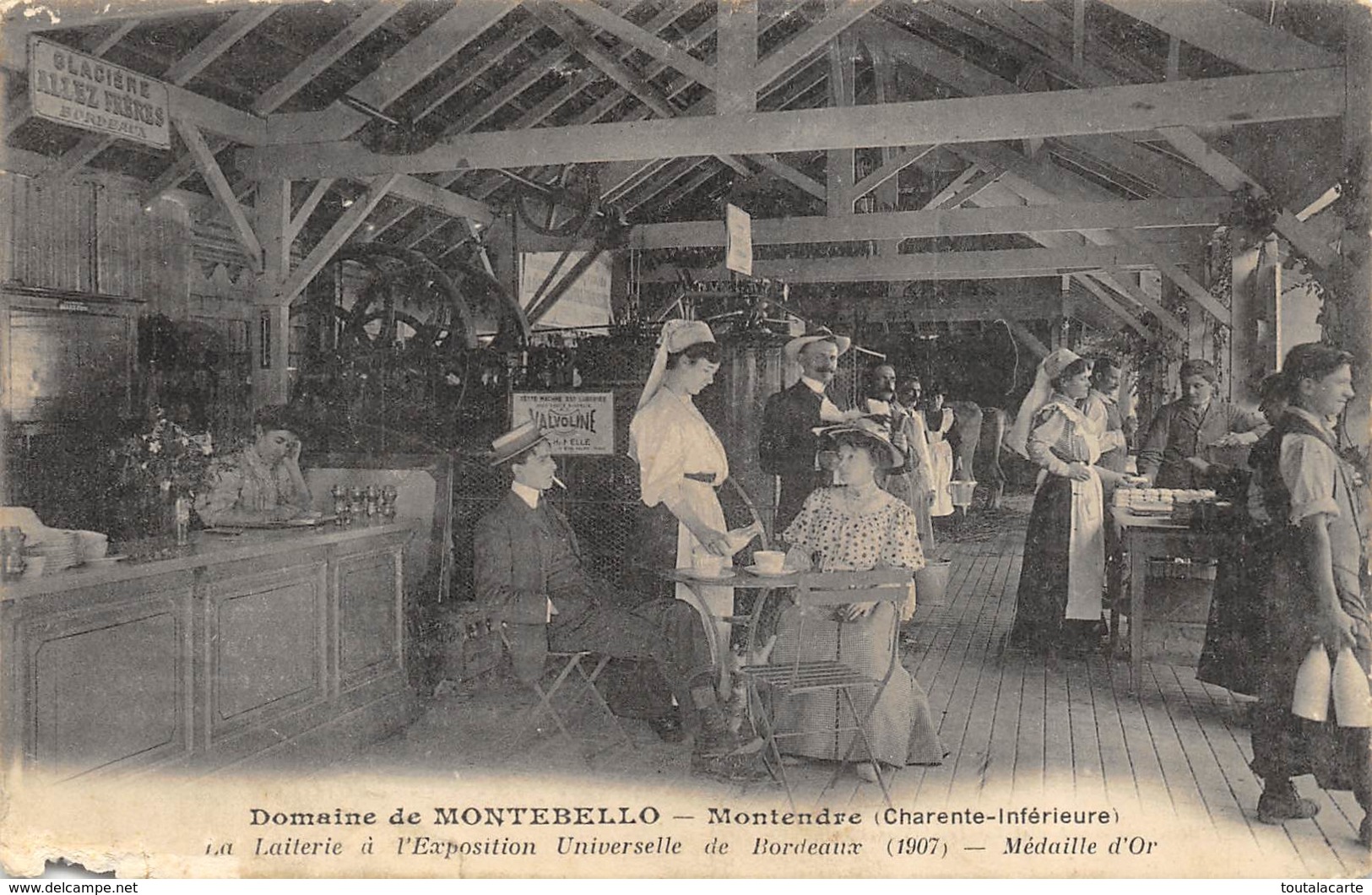 CPA 17 MONTENDRE DOMAINE DE MONTEBELLO LA LAITERIE A L EXPOSITION UNIVERSELLE DE BORDEAUX 1907 - Montendre