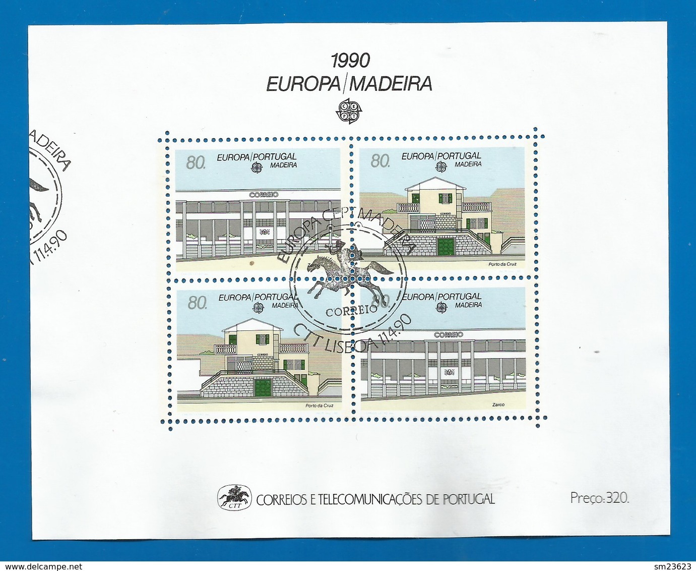 Portugal / Madeira 1990 Mi.Nr. Block 11 (133 / 134 ) , Europa CEPT Postalische Einrichtungen - Gestempelt / Used / (o) - 1990