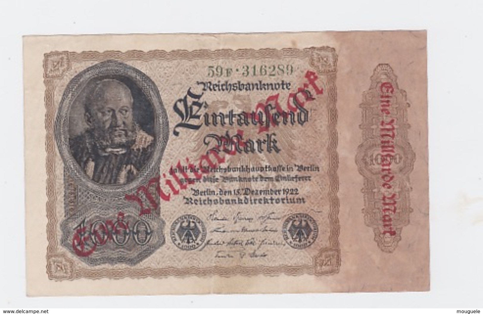 Billet De1 Milliard  Du 15-9-1922  Pick 113 - Andere & Zonder Classificatie