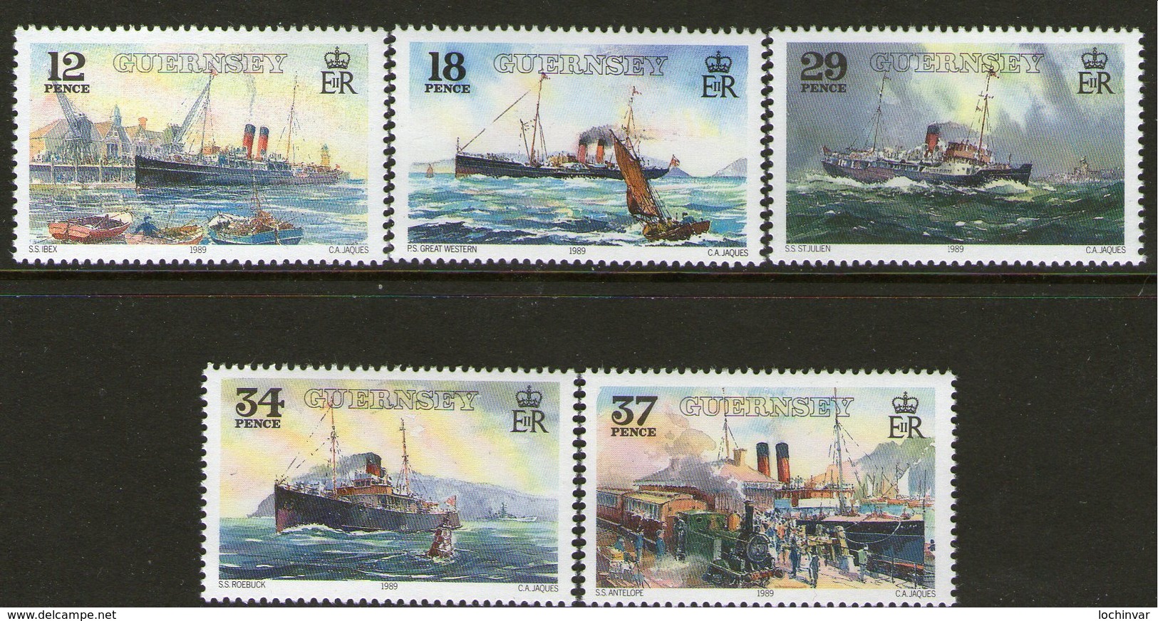 GUERNSEY, 1989 SHIPS 5 MNH - Guernsey