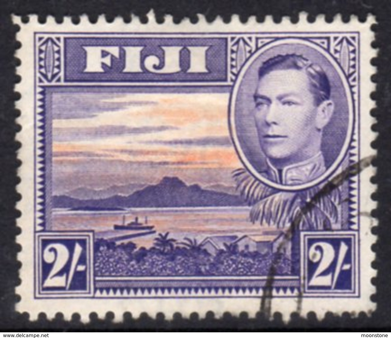 Fiji GVI 1938-55 2/- Violet & Orange Definitive, Perf. 12½, Used, SG 264 (BP2) - Fiji (...-1970)