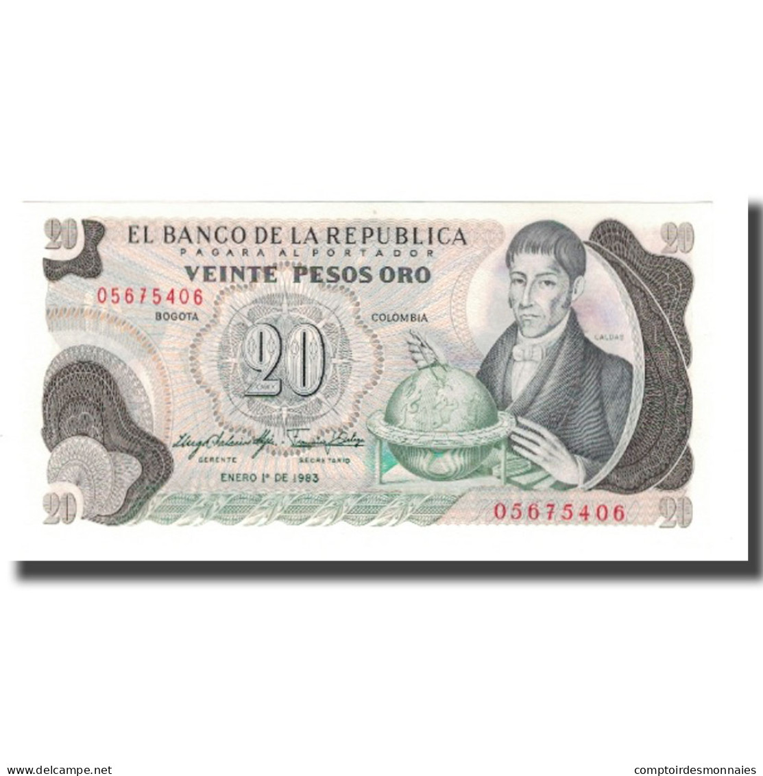 Billet, Colombie, 20 Pesos Oro, 1983, 1983-01-01, KM:409A, NEUF - Colombie